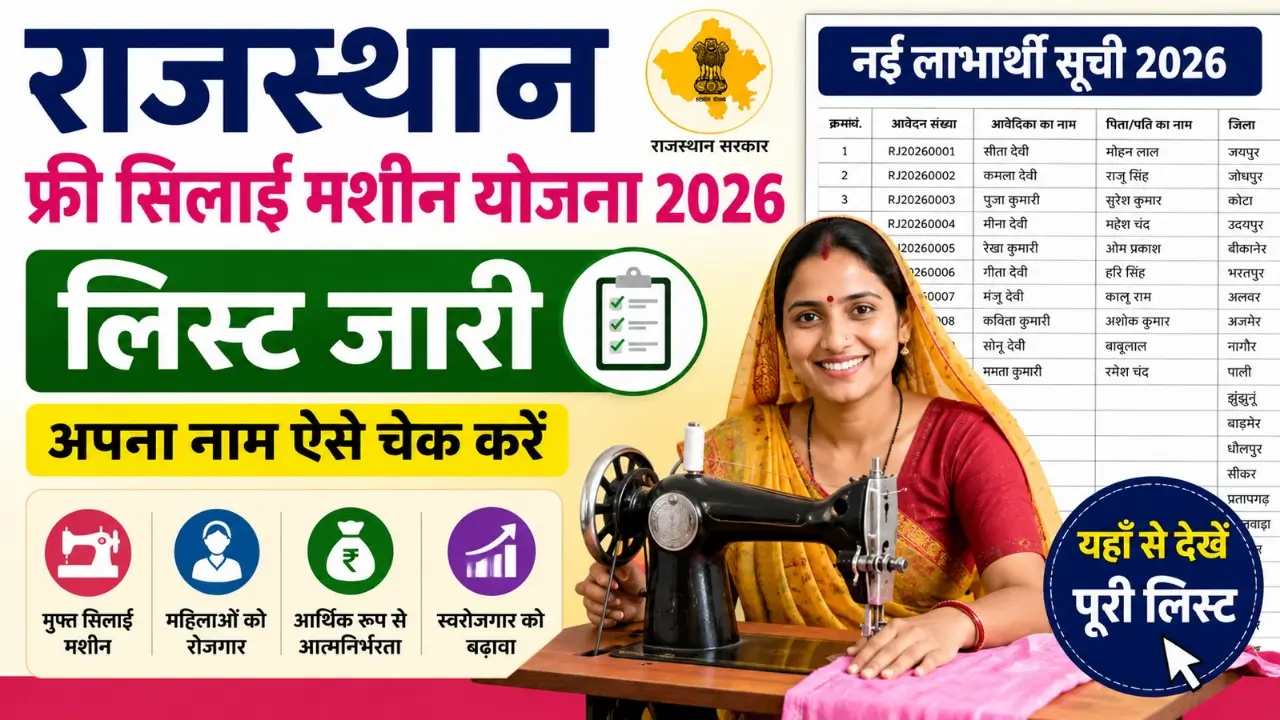 Rajasthan Free Silai Machine Yojana 2026 List